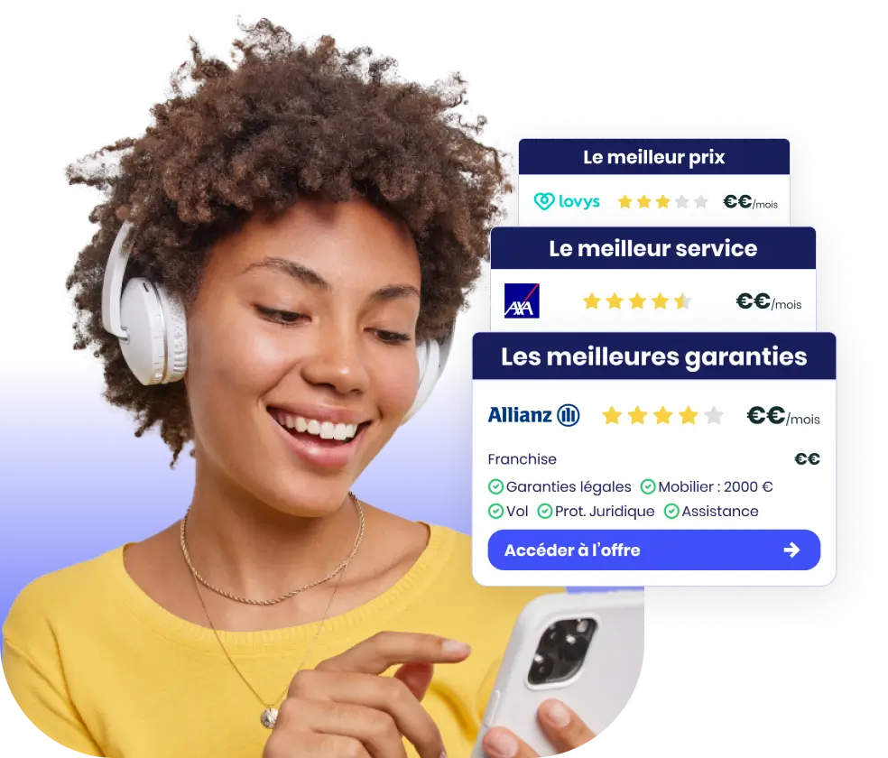 Illustration de l'application avec 3 téléphones