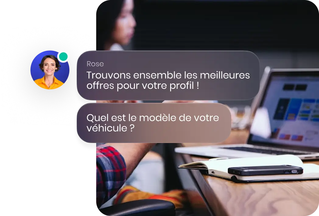 Illustration d'une discussion avec Rose, conseillère en assurance chez WeSur
